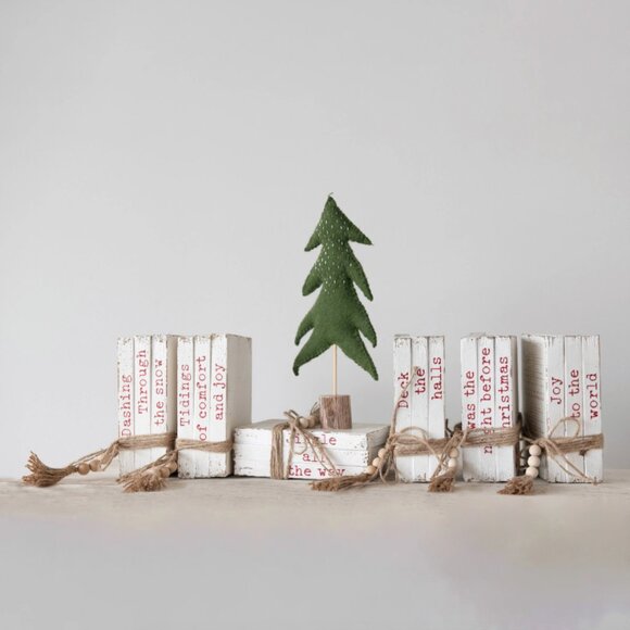 Holiday Wood Book Block Decor - Picture 5 of 5
